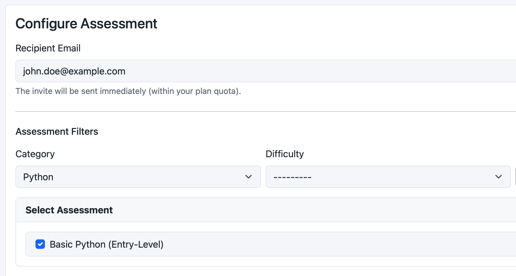 Invite candidate screenshot